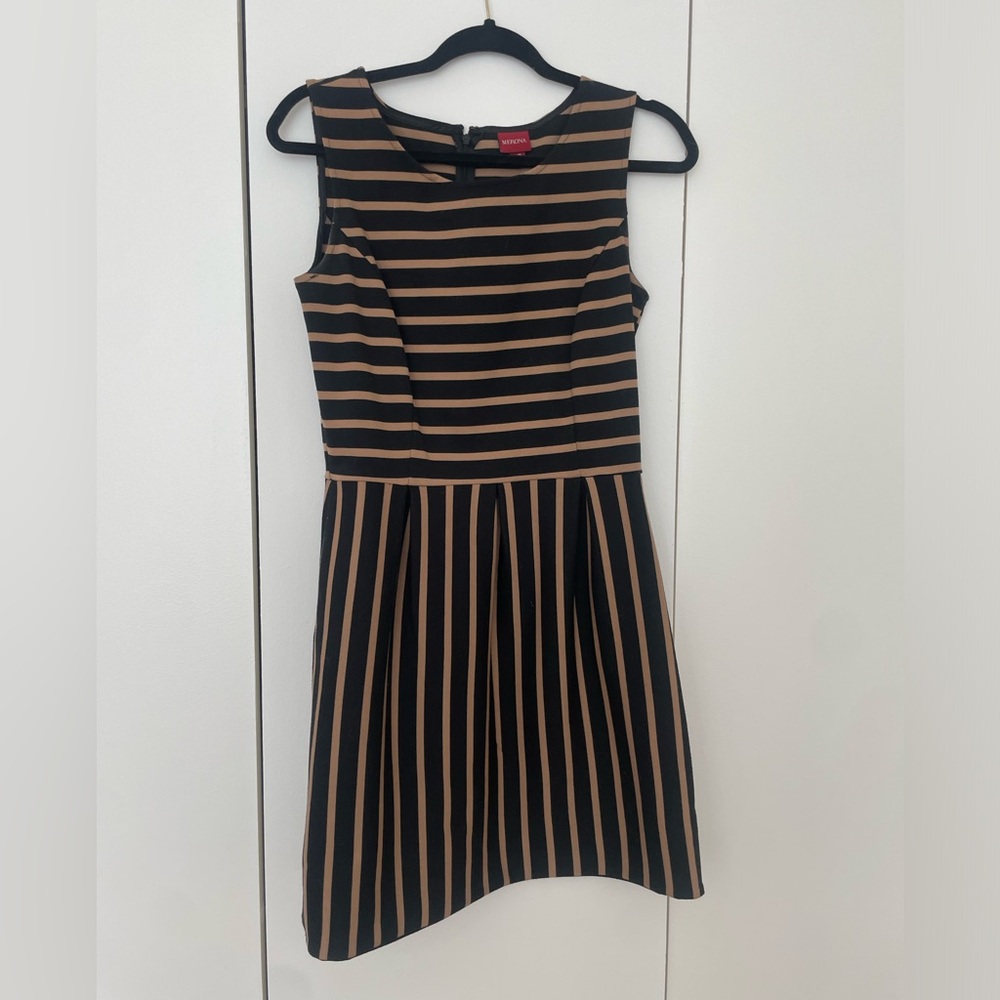 Black and tan striped dress